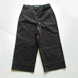 Y2K Lauren Ralph Lauren Petite Black Cropped Capri Pants Womens 6P NWT